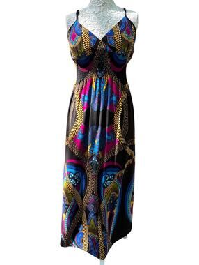 Snap Bold Geometric Print Maxi Dress